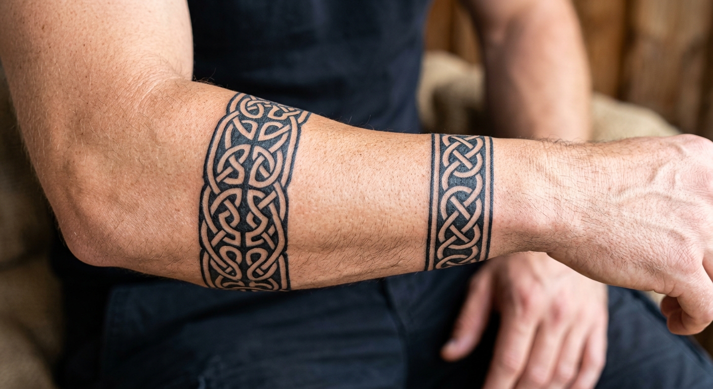Celtic knotwork tattoo band